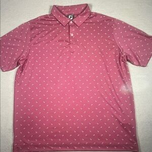 FootJoy Pink Patterned Polo Shirt